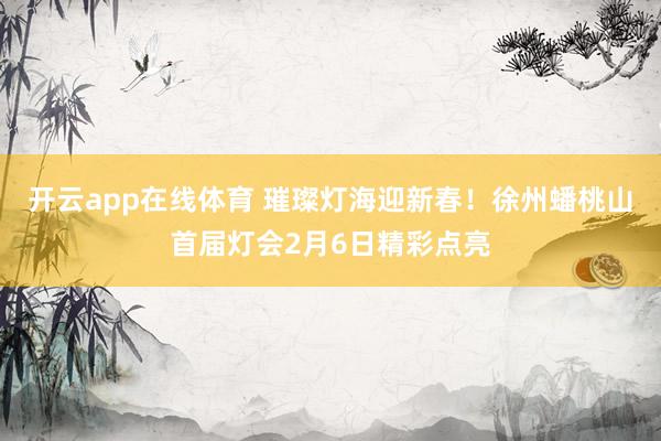 开云app在线体育 璀璨灯海迎新春！徐州蟠桃山首届灯会2月6日精彩点亮